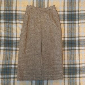 Vintage 1950s Houndstooth Wool Skirt XS